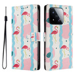 For Xiaomi 17 Max Case Pattern Print PU Leather Wallet Phone Cover with Wrist Strap
