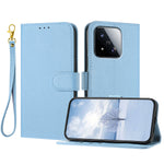 For Xiaomi 17 Max Leather Case Litchi Texture Wallet Stand Anti Drop Phone Cover with Wrist Strap