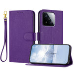 For Xiaomi 17 Max Leather Case Litchi Texture Wallet Stand Anti Drop Phone Cover with Wrist Strap