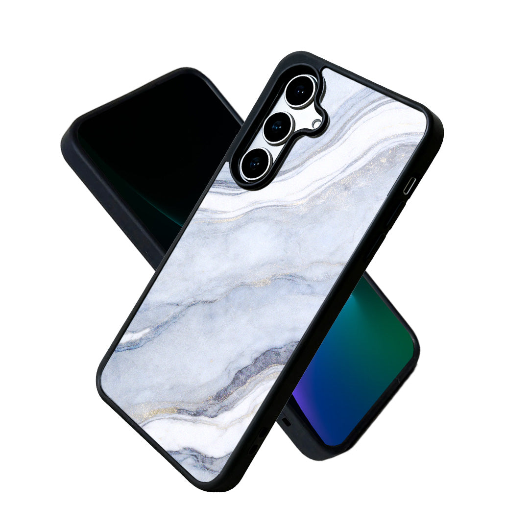 EYCASE for Samsung Galaxy S25+ Magnetic Case Marble Pattern TPU + Acrylic Shockproof Phone Cover