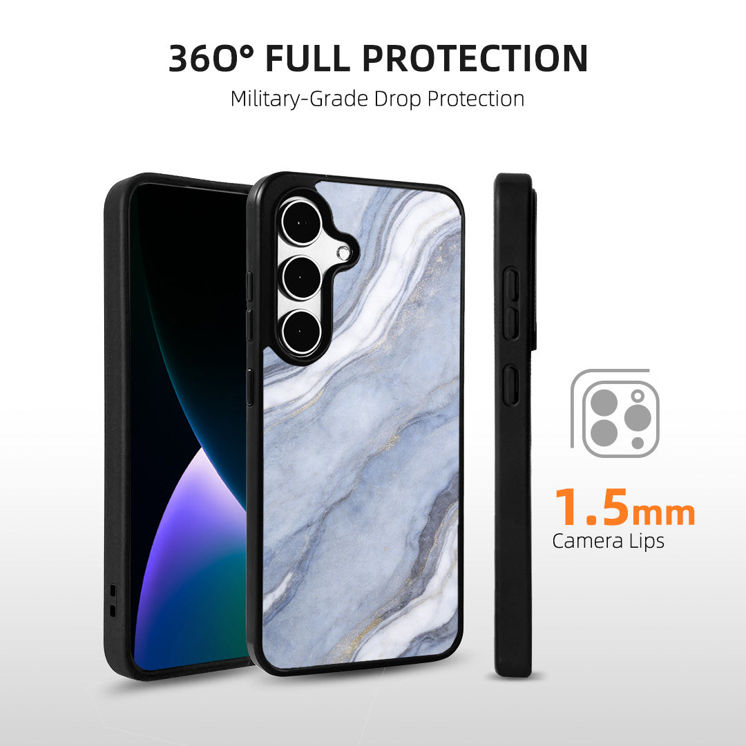 EYCASE for Samsung Galaxy S25+ Magnetic Case Marble Pattern TPU + Acrylic Shockproof Phone Cover