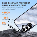 EYCASE for Samsung Galaxy S25+ Magnetic Case Marble Pattern TPU + Acrylic Shockproof Phone Cover