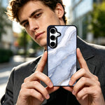 EYCASE for Samsung Galaxy S25+ Magnetic Case Marble Pattern TPU + Acrylic Shockproof Phone Cover