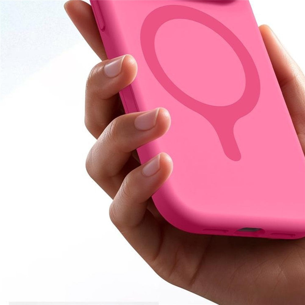 Til iPhone 16 Pro Magnetisk Cover Flydende Silikone Anti-ridse Telefoncover med Hærdet Glas Skærmbeskytter