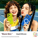 For iPhone 17 Pro Max Magnetic Case Liquid Silicone Anti Scratch Phone Cover with Tempered Glass Screen Protector