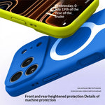 For iPhone 17 Pro Max Magnetic Case Liquid Silicone Anti Scratch Phone Cover with Tempered Glass Screen Protector