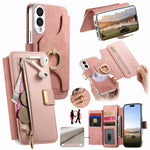 For Samsung Galaxy S25 Edge Case RFID Blocking Detachable Magnetic Leather Phone Cover with Ring Holder