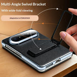 QIALINO För Huawei Pura X Max Skal Äkta Koläder View Window Kickstand mobilskal
