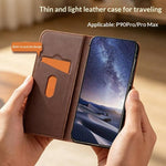 QIALINO-pungcover i ægte koskind til Huawei Pura 90 Pro - flipcover