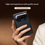 QIALINO För Huawei Pura X Max Skal View Window Flip Äkta Koläder Slim Mobilskal