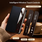 QIALINO För Huawei Pura X Max Skal View Window Flip Äkta Koläder Slim Mobilskal