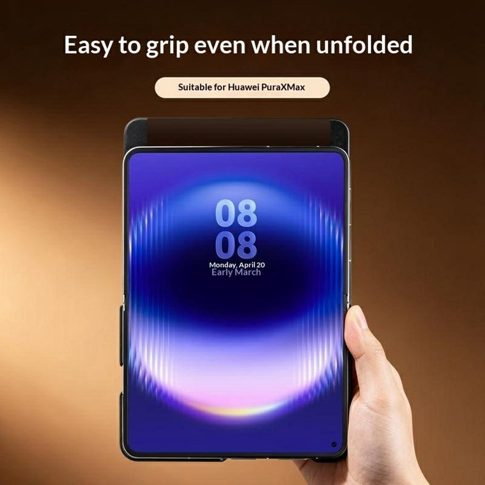 QIALINO För Huawei Pura X Max Skal View Window Flip Äkta Koläder Slim Mobilskal