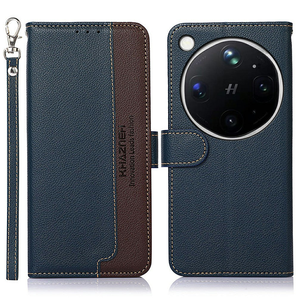 KHAZNEH For Oppo Find X9 Ultra 5G Case RFID Blocking Wallet Litchi Texture PU Leather Phone Cover with Strap