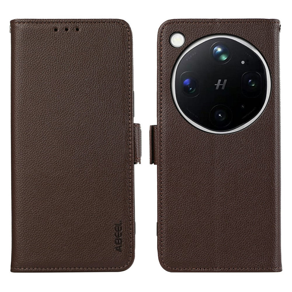 ABEEL For Oppo Find X9 Ultra 5G Case Litchi Texture Leather RFID Blocking Phone Cover