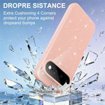 Til Google Pixel 11 Magnetisk Etui Glitter TPU Stødsikkert Telefoncover med Snor