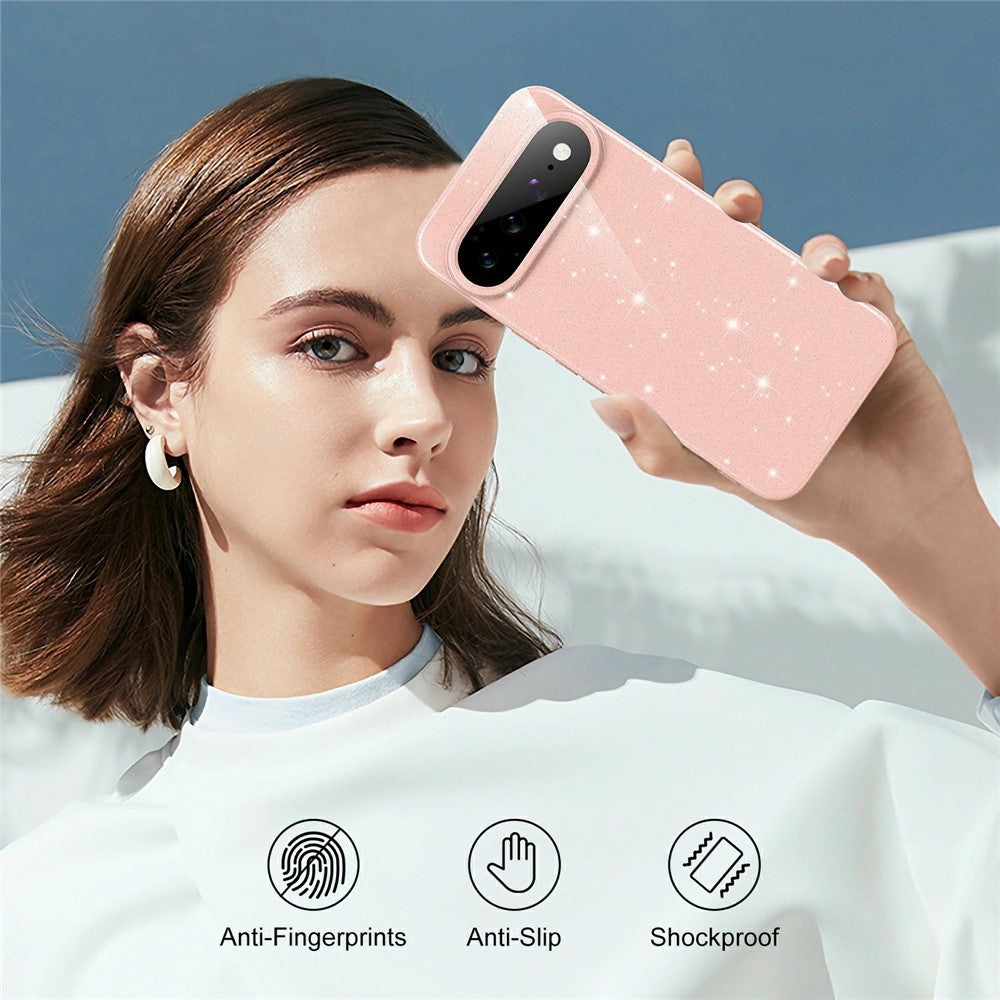 Til Google Pixel 11 Magnetisk Etui Glitter TPU Stødsikkert Telefoncover med Snor