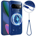 Til Google Pixel 11 Magnetisk Etui Glitter TPU Stødsikkert Telefoncover med Snor