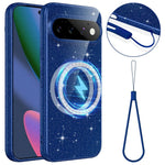 For Google Pixel 11 Pro Magnetic Case Glitter TPU Shockproof Phone Cover with Lanyard
