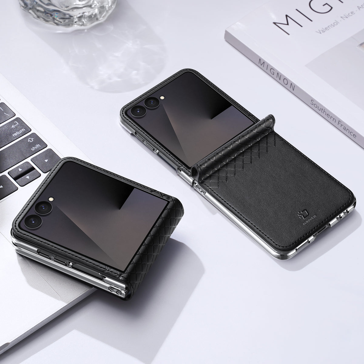 DUX DUCIS for Samsung Galaxy Z Flip8 Case  Bril Series Leather+PC Phone Cover