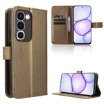 For Realme C100x 4G / C100 4G Leather Wallet Case with Strap Diamond Texture Phone Cover