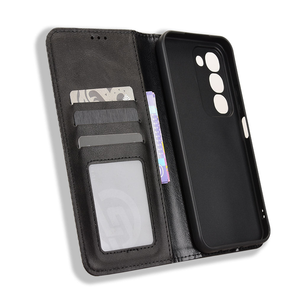 For Realme C100x 4G / C100 4G Leather Case Wallet Stand Retro Texture Phone Cover