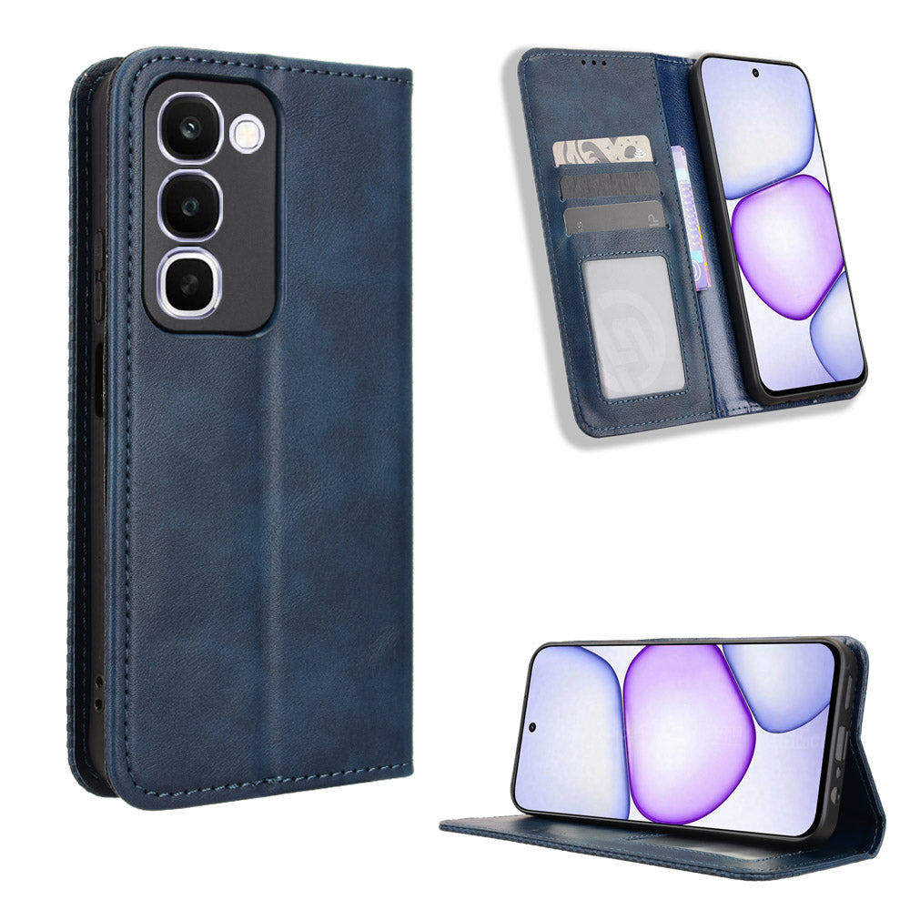 For Realme C100x 4G / C100 4G Leather Case Wallet Stand Retro Texture Phone Cover