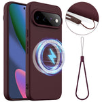 Til Google Pixel 11 Magnetisk Etui Anti-Drop Flydende Silikone Telefoncover med Snor