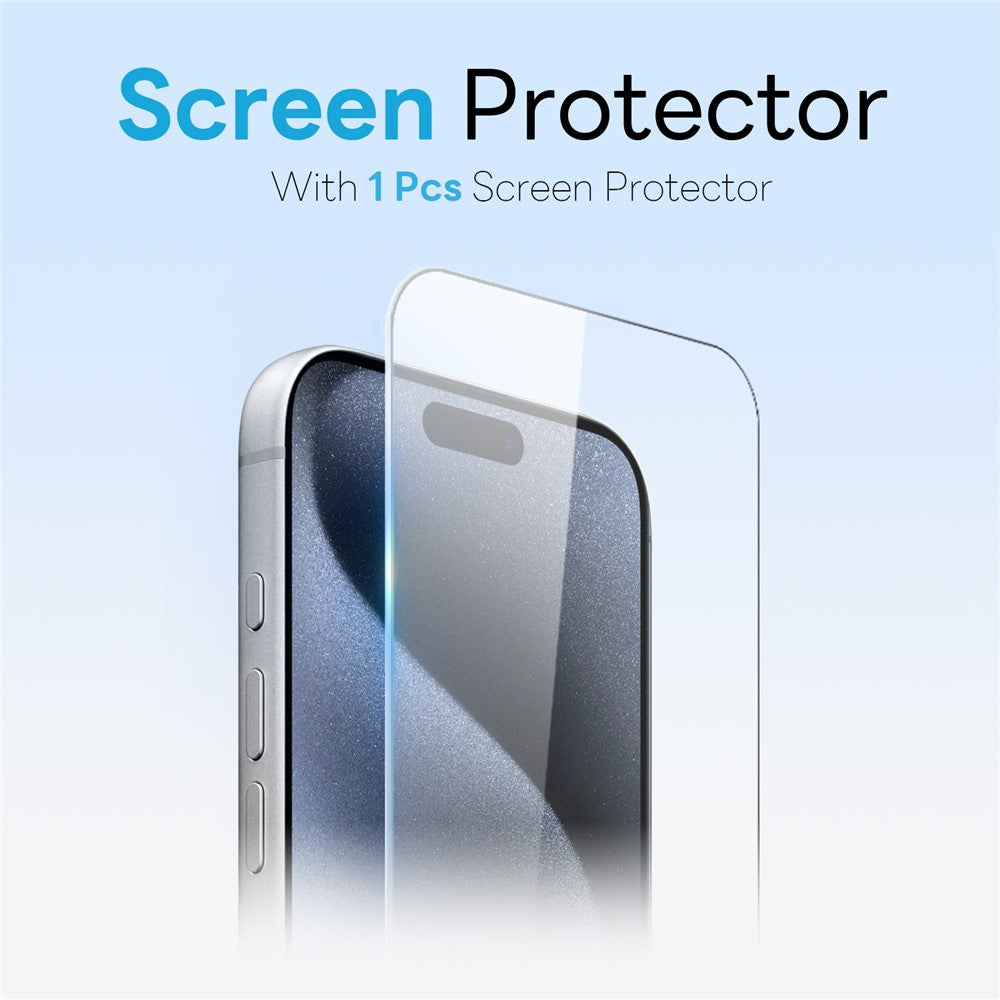 NORTHJO For iPhone 15 Pro Case with Invisible Magnetic O-Ring Stand Compatible with MagSafe Translucent Matte Shockproof Phone Cover with Tempered Glass Film