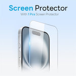 NORTHJO For iPhone 16 Plus Case with Invisible Magnetic O-Ring Stand Compatible with MagSafe Translucent Matte Shockproof Phone Cover with Tempered Glass Film