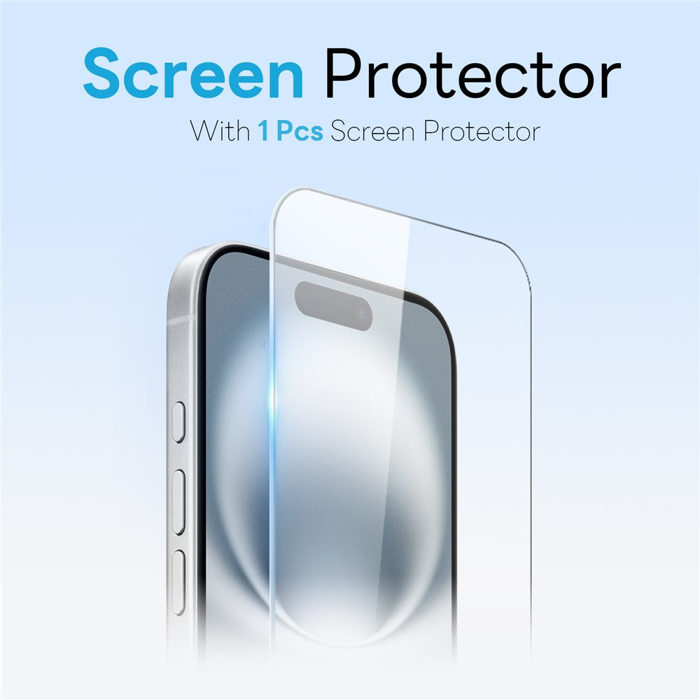 NORTHJO For iPhone 16 Plus Case with Invisible Magnetic O-Ring Stand Compatible with MagSafe Translucent Matte Shockproof Phone Cover with Tempered Glass Film