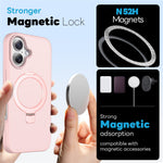 NORTHJO For iPhone 16 Plus Case with Magnetic Stand Compatible with MagSafe Translucent Matte Shockproof Phone Cover with 2Pcs Tempered Glass Protector + 2Pcs Lens Film
