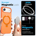 NORTHJO Skal för iPhone Air med magnetiskt stativ, kompatibelt med MagSafe, genomskinligt matt, stötsäkert mobilskal med 2 st. härdat glasskydd + 2 st. linsfilm