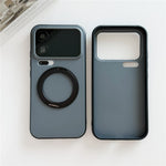For Xiaomi 17 Pro Max Magnetic Case 2-in-1 Dual Color Shockproof Cover with 360° Rotating Ring Kickstand