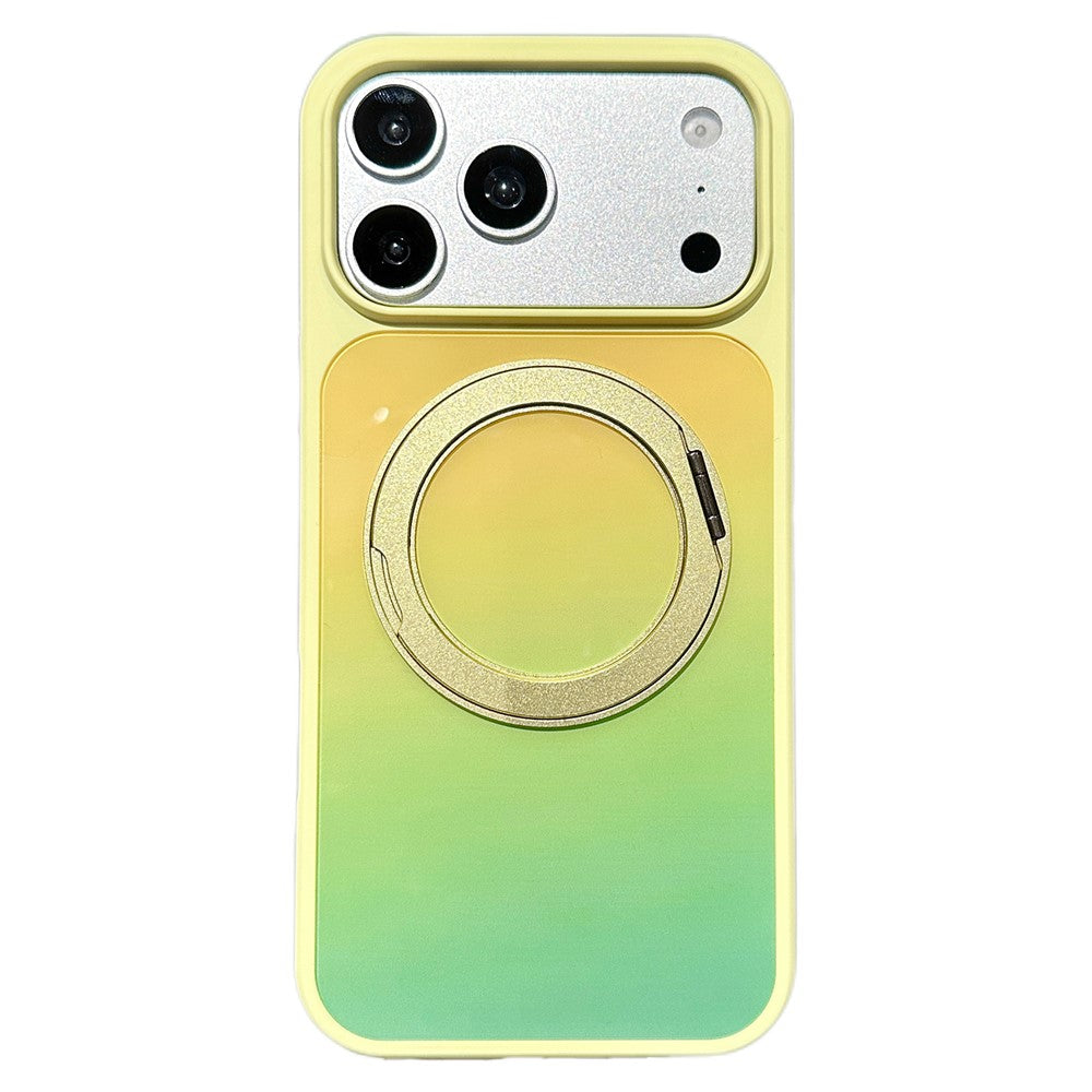 For iPhone 17 Pro Max Case Magnetic Rotating Kickstand Gradient PC + TPU Phone Cover