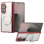 For Samsung Galaxy Z Fold7 5G Case Magnetic Rotating Kickstand Clear PC Phone Cover