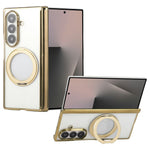 For Samsung Galaxy Z Fold7 5G Case Magnetic Rotating Kickstand Clear PC Phone Cover
