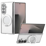 For Samsung Galaxy Z Fold7 5G Case Magnetic Rotating Kickstand Clear PC Phone Cover