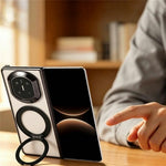 For Huawei Mate X7 Case Magnetic Rotating Kickstand Clear PC Phone Cover