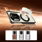 For Huawei Mate X7 Case Magnetic Rotating Kickstand Clear PC Phone Cover
