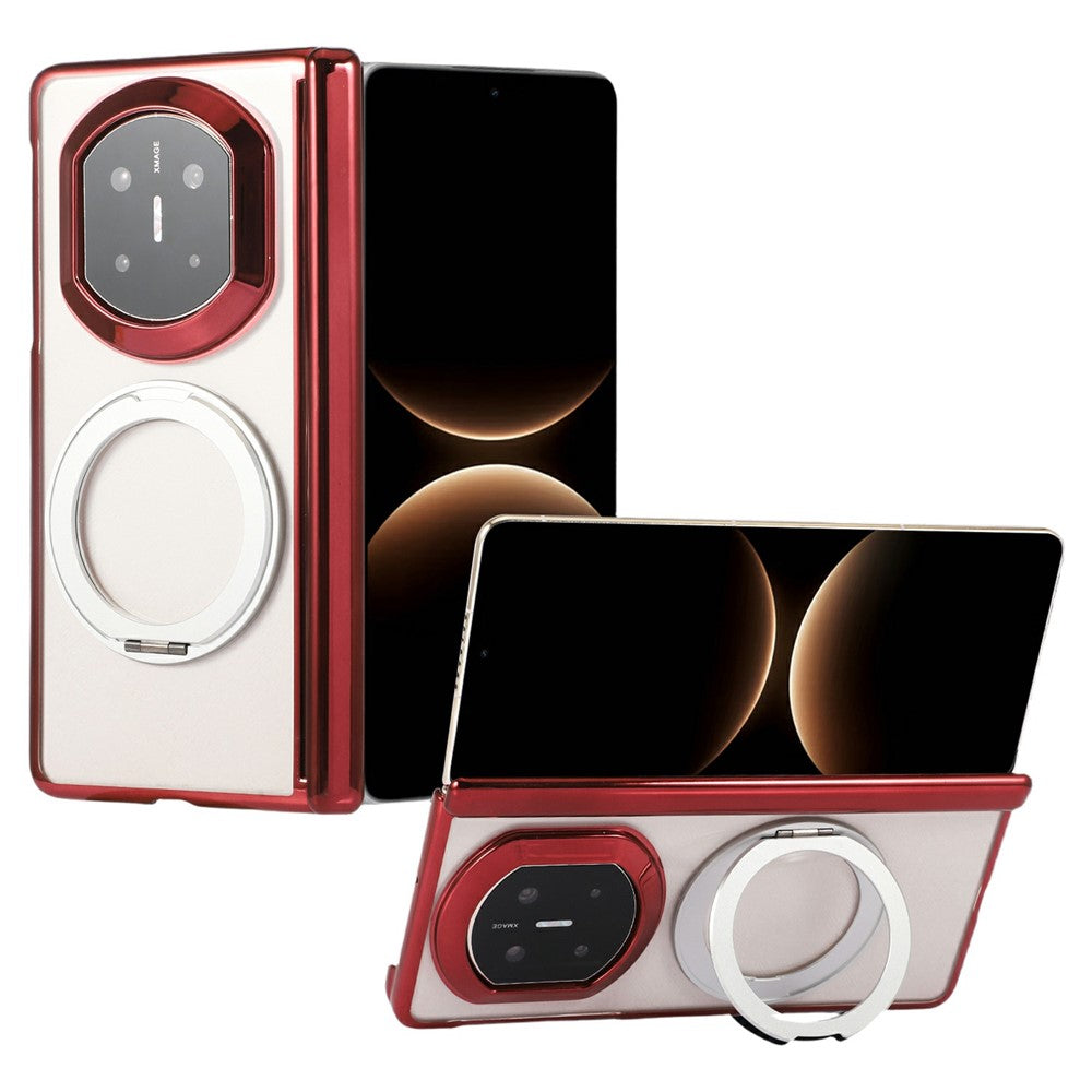 For Huawei Mate X7 Case Magnetic Rotating Kickstand Clear PC Phone Cover