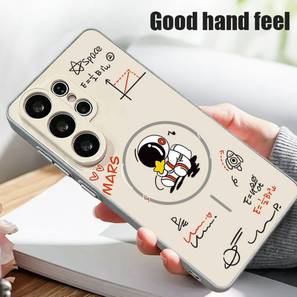 For Samsung Galaxy S26 Ultra Magnetic Case Cute Astronaut Pattern Shockproof TPU Phone Cover