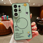 For Samsung Galaxy S26 Ultra Magnetic Case Cute Astronaut Pattern Shockproof TPU Phone Cover