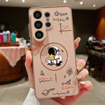 For Samsung Galaxy S26 Ultra Magnetic Case Cute Astronaut Pattern Shockproof TPU Phone Cover