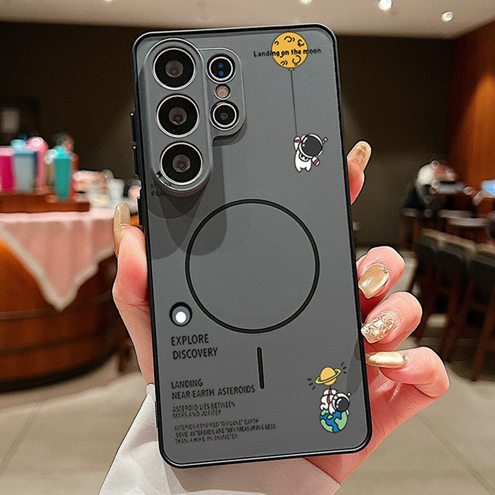 For Samsung Galaxy S26 Ultra Magnetic Case Cute Astronaut Pattern Shockproof TPU Phone Cover