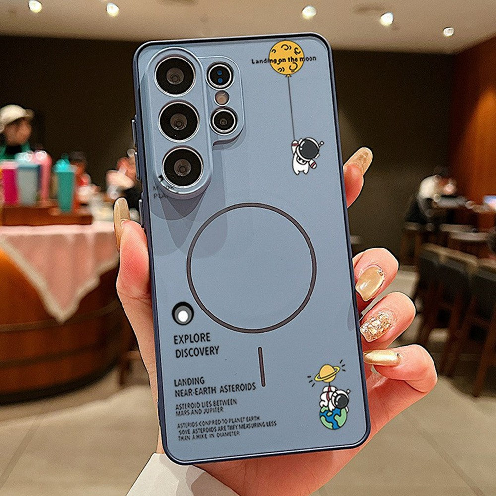 For Samsung Galaxy S26 Ultra Magnetic Case Cute Astronaut Pattern Shockproof TPU Phone Cover