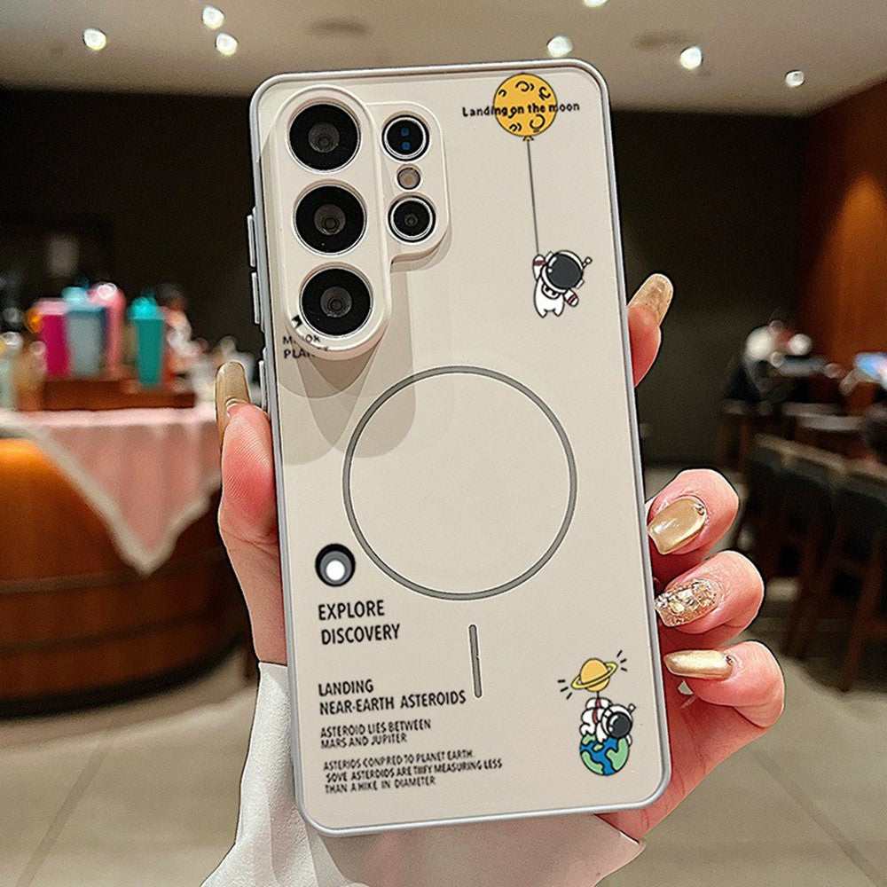For Samsung Galaxy S26 Ultra Magnetic Case Cute Astronaut Pattern Shockproof TPU Phone Cover