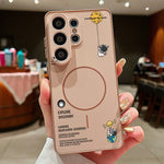 For Samsung Galaxy S26 Ultra Magnetic Case Cute Astronaut Pattern Shockproof TPU Phone Cover