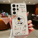 For Samsung Galaxy S26 Ultra Magnetic Case Cute Astronaut Pattern Shockproof TPU Phone Cover