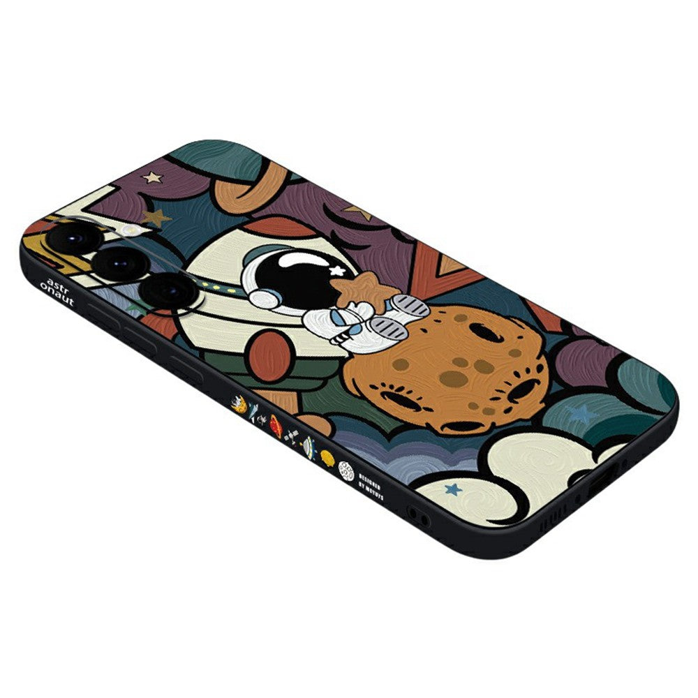 For Samsung Galaxy A56 5G Case Cartoon Rocket Astronaut Pattern TPU Protective Phone Cover
