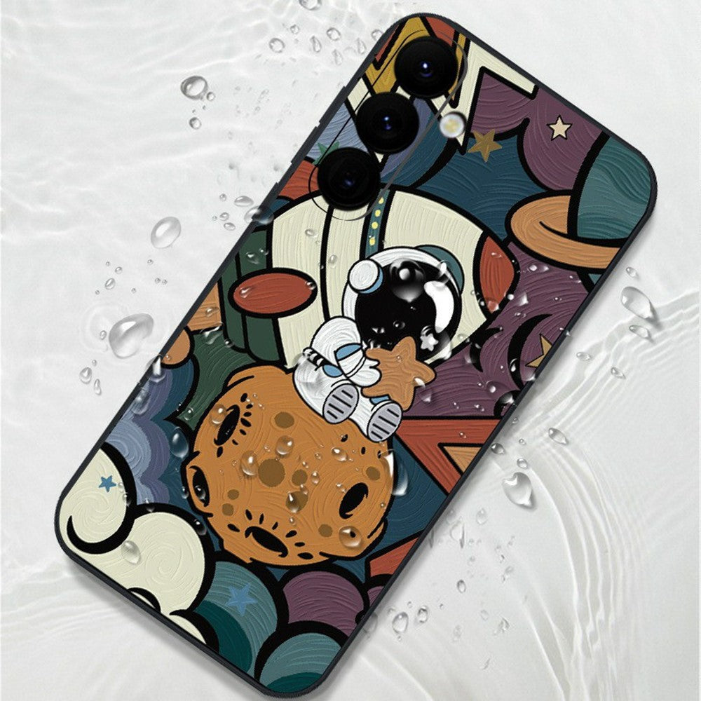 For Samsung Galaxy A56 5G Case Cartoon Rocket Astronaut Pattern TPU Protective Phone Cover